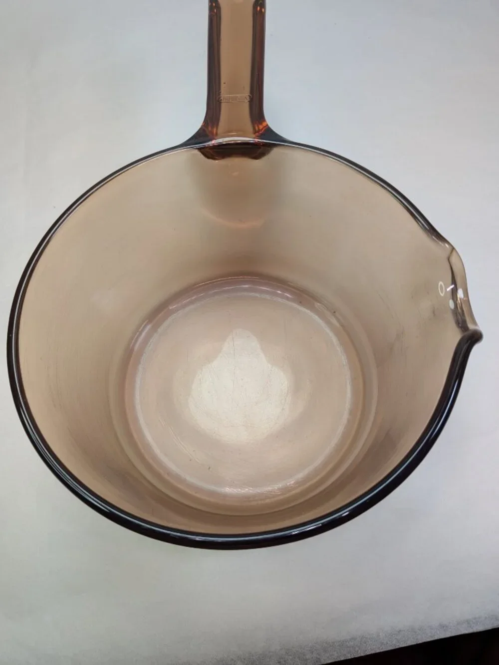 Vintage 1980s Corning Visions Amber Glass 1L Saucepan Pour Spout & Lid V-1-B